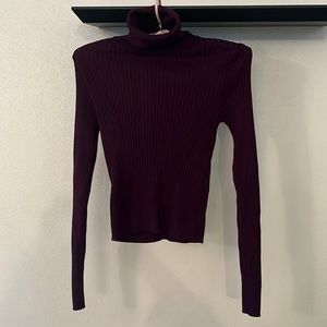 Zara Women’s Turtleneck Top in Maroon Size S